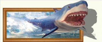 Magic 3D Painting - a shark 3D